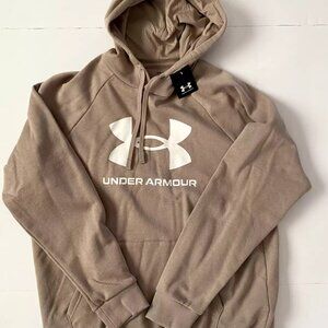 New Under Armour Rival Fleece Hoodie Sweatshirt Size Large Sandstone W/ Tag